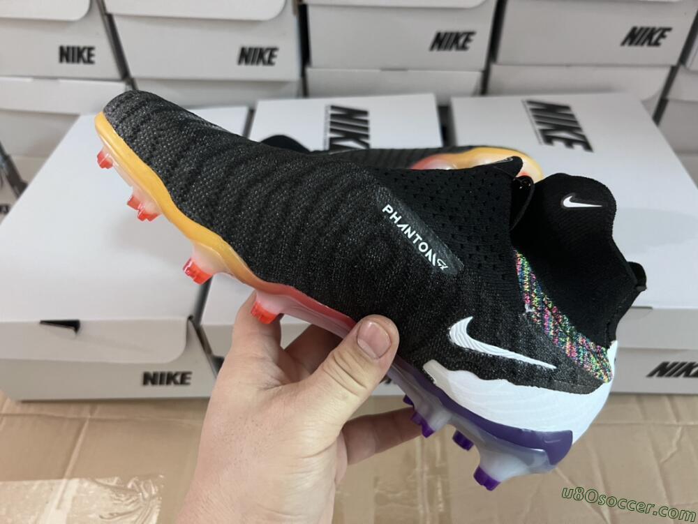 Nike Phantom GX Elite FG Firm Ground Soccer Cleats - Black/Yellow/Orange/Purple