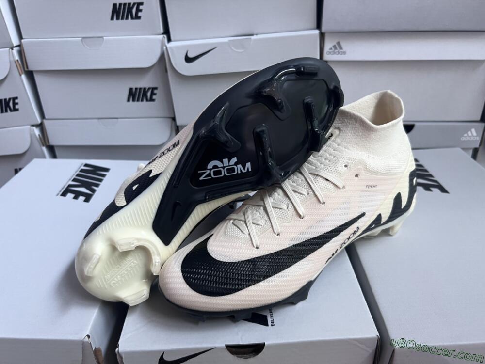 Nike Air Zoom Mercurial Superfly 9 Elite FG Firm Ground Soccer Cleats - Beige/Black