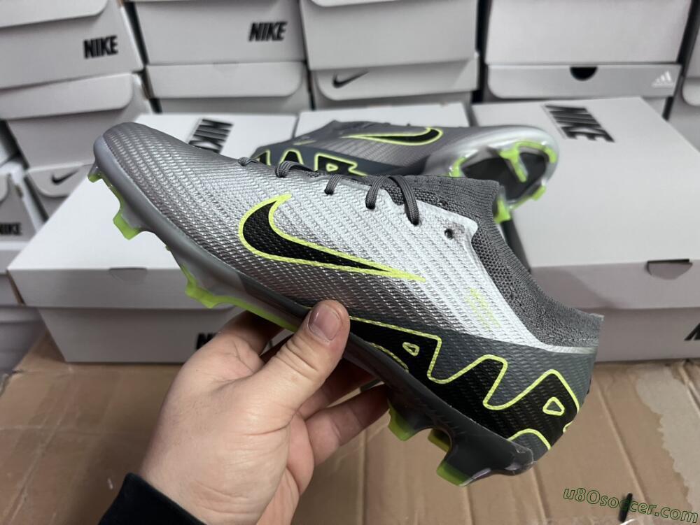 Nike Air Zoom Mercurial Vapor 15 Elite FG Firm Ground Soccer Cleats - Silver/Black/Yellow