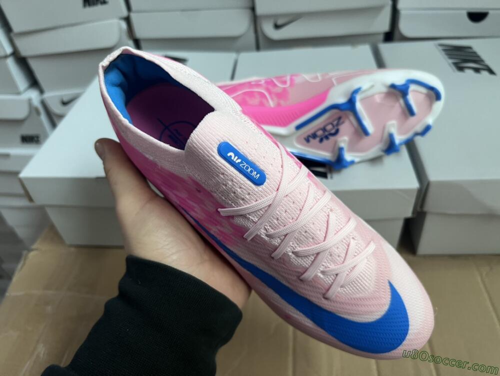 Nike Air Zoom Mercurial Vapor 15 Elite FG Firm Ground Soccer Cleats - Beige/Pink/Blue