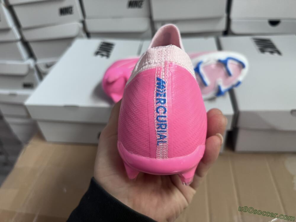 Nike Air Zoom Mercurial Vapor 15 Elite FG Firm Ground Soccer Cleats - Beige/Pink/Blue