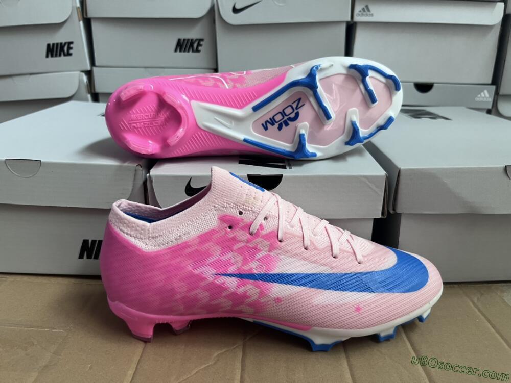 Nike Air Zoom Mercurial Vapor 15 Elite FG Firm Ground Soccer Cleats - Beige/Pink/Blue