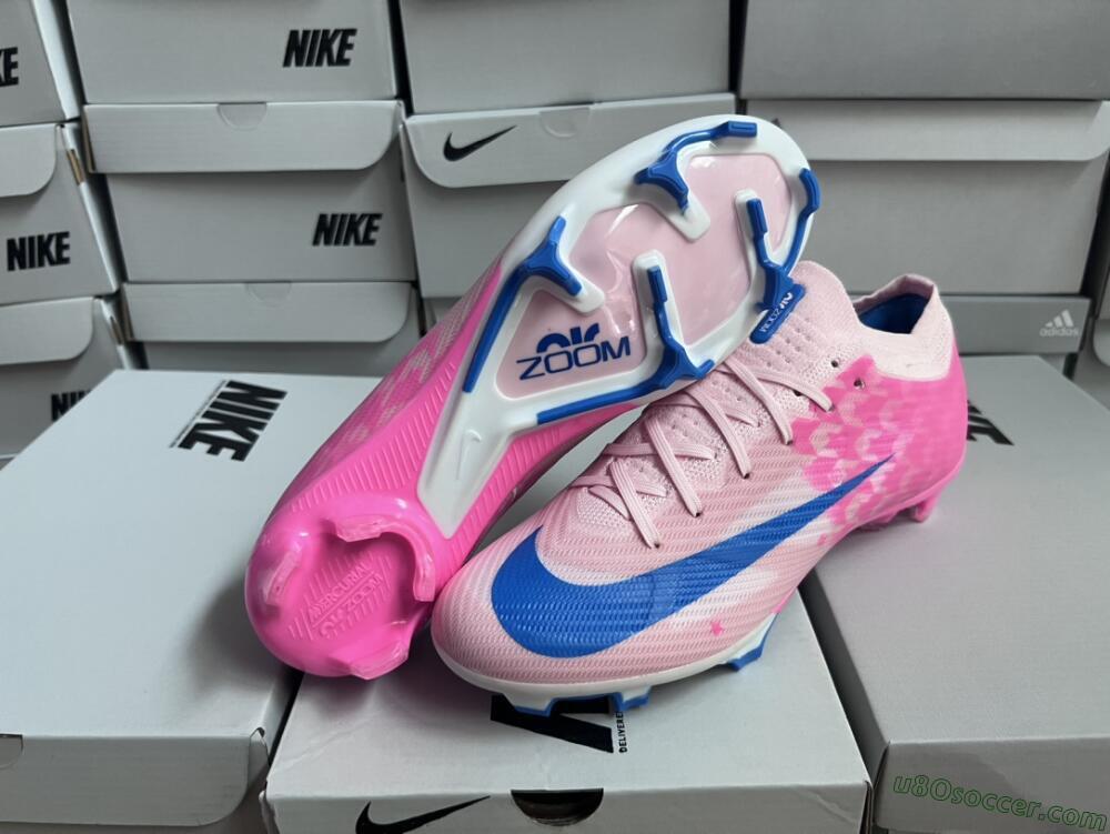 Nike Air Zoom Mercurial Vapor 15 Elite FG Firm Ground Soccer Cleats - Beige/Pink/Blue