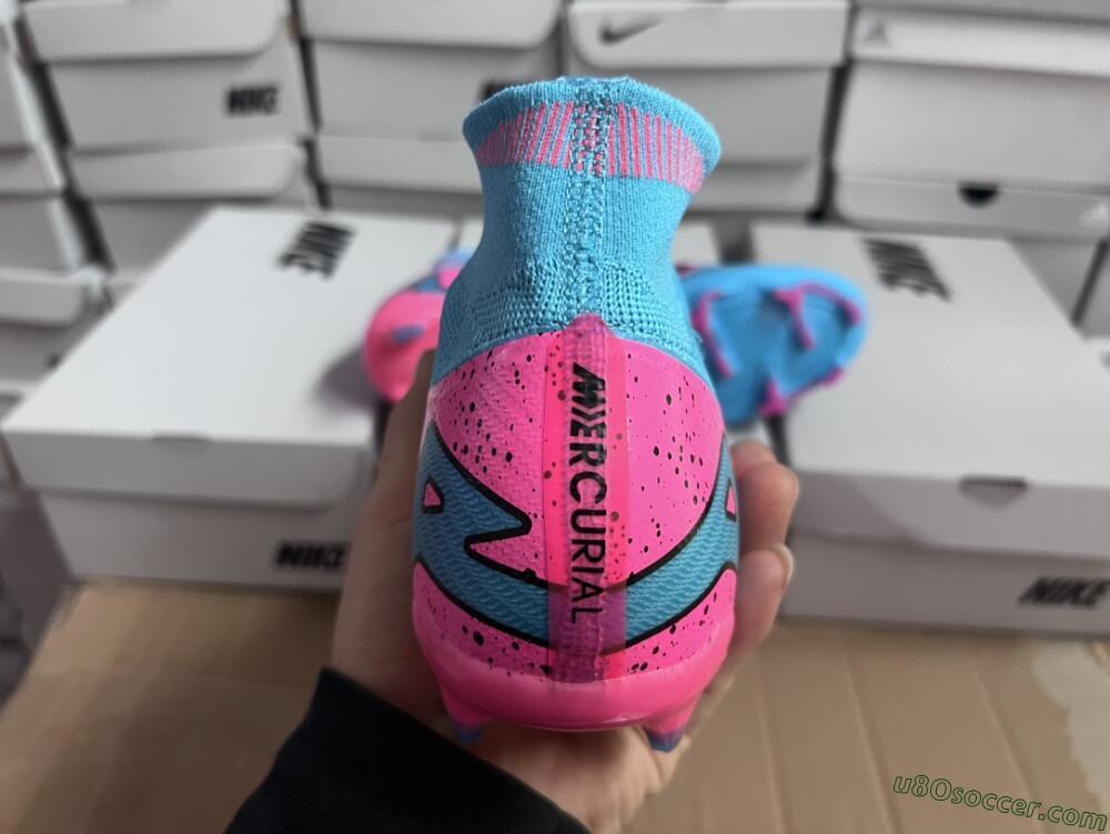 Nike Air Zoom Mercurial Superfly 9 Elite FG Firm Ground Soccer Cleats - Blue/Pink/Black