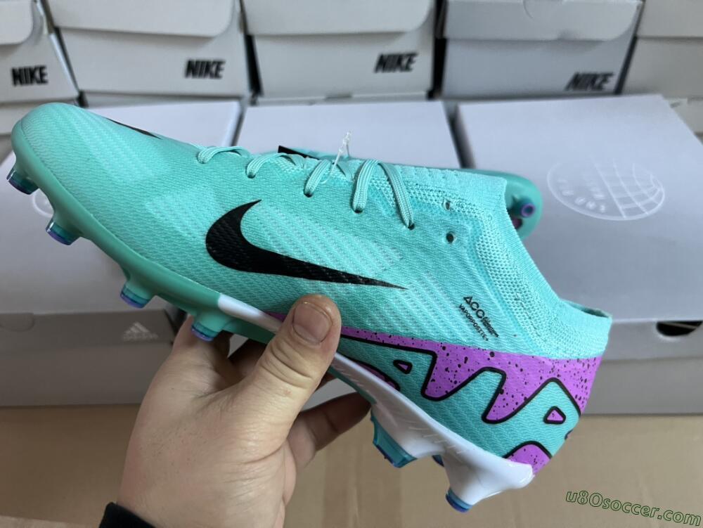 Nike Air Zoom Mercurial Vapor 15 Elite AG Artificial Grass Soccer Cleats - Jade/Purple/Black