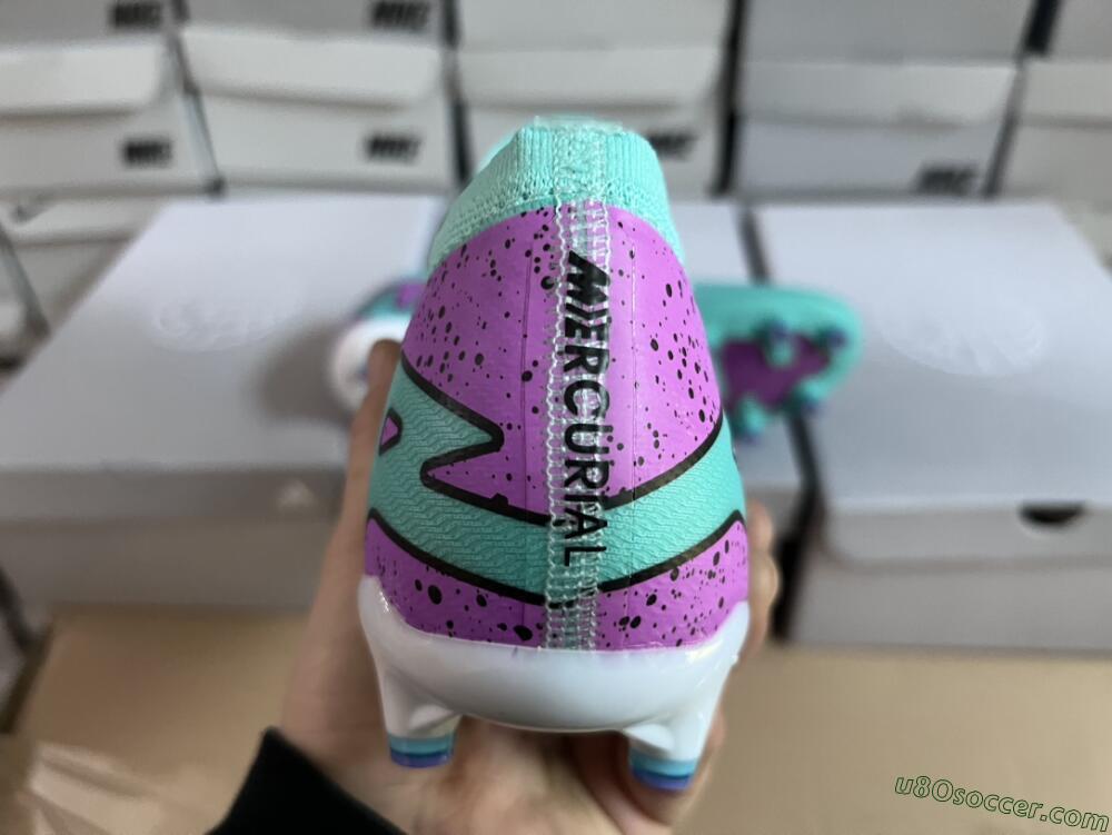 Nike Air Zoom Mercurial Vapor 15 Elite AG Artificial Grass Soccer Cleats - Jade/Purple/Black