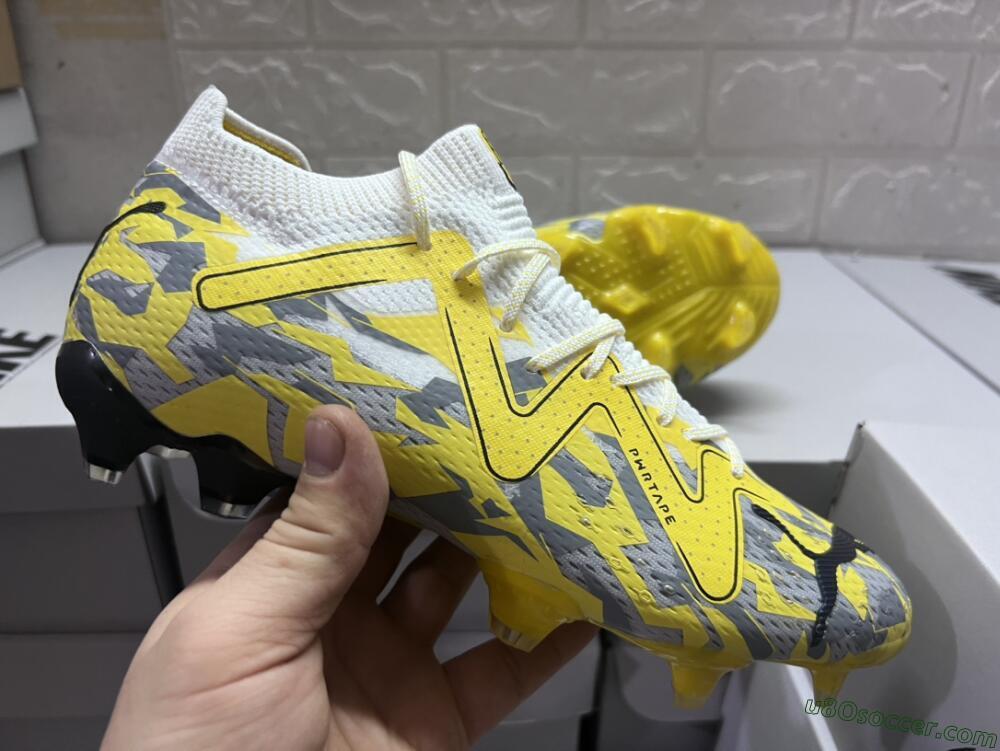 Puma Future Ultimate FG Firm Ground Soccer Cleats - Yellow/White/Grey