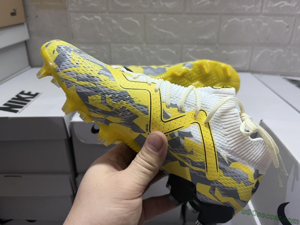 Puma Future Ultimate FG Firm Ground Soccer Cleats - Yellow/White/Grey
