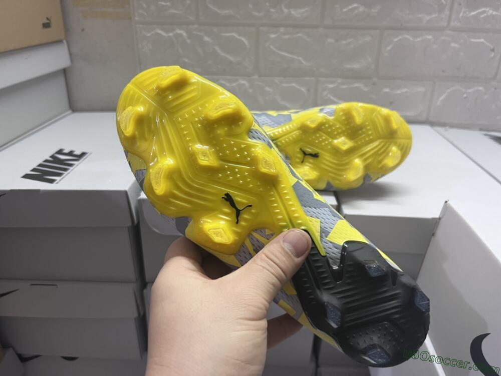 Puma Future Ultimate FG Firm Ground Soccer Cleats - Yellow/White/Grey