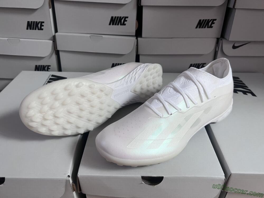 Adidas X Crazyfast.1 TF Artificial Turf Soccer Shoes - White/Silver