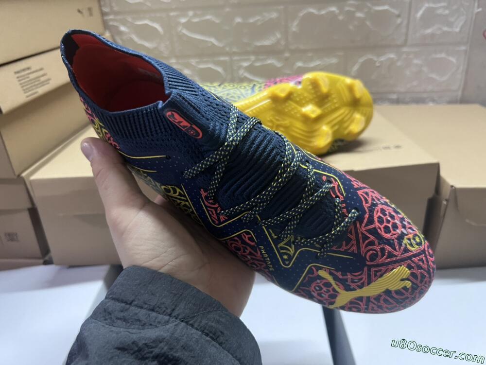 Puma Future Ultimate Limited Edition FG Firm Ground Soccer Cleats - Blue/Yellow/Red