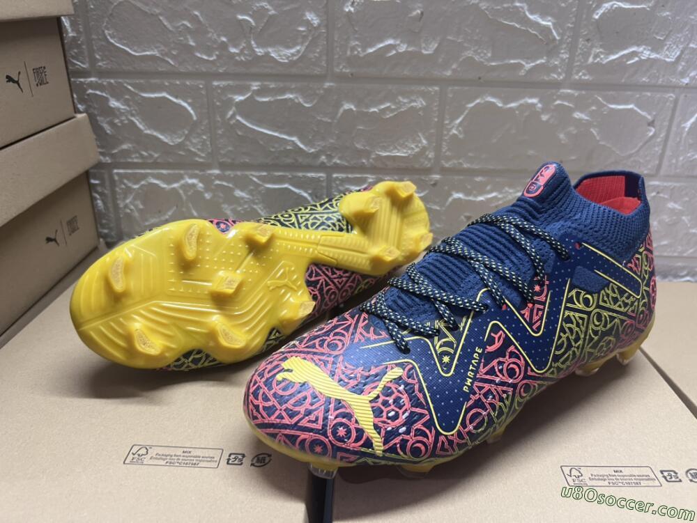 Puma Future Ultimate Limited Edition FG Firm Ground Soccer Cleats - Blue/Yellow/Red