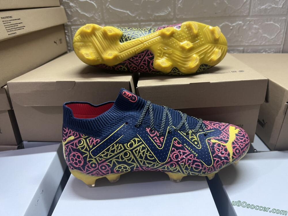 Puma Future Ultimate Limited Edition FG Firm Ground Soccer Cleats - Blue/Yellow/Red