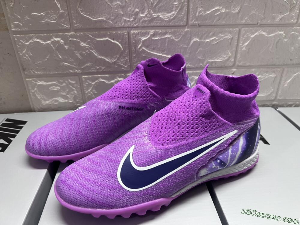 Nike Phantom GX Elite DF Link TF Artificial Turf Soccer Shoes - Purple/Black/White