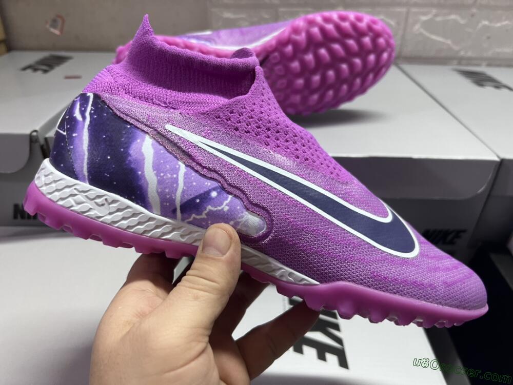 Nike Phantom GX Elite DF Link TF Artificial Turf Soccer Shoes - Purple/Black/White