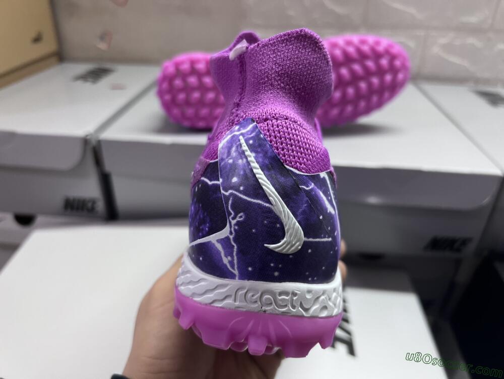 Nike Phantom GX Elite DF Link TF Artificial Turf Soccer Shoes - Purple/Black/White