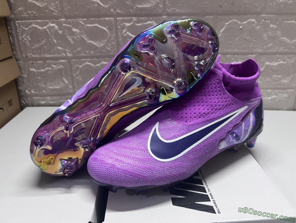Nike Phantom GX DF Elite FG Firm Ground Soccer Cleats - Purple/Black/White/Gold