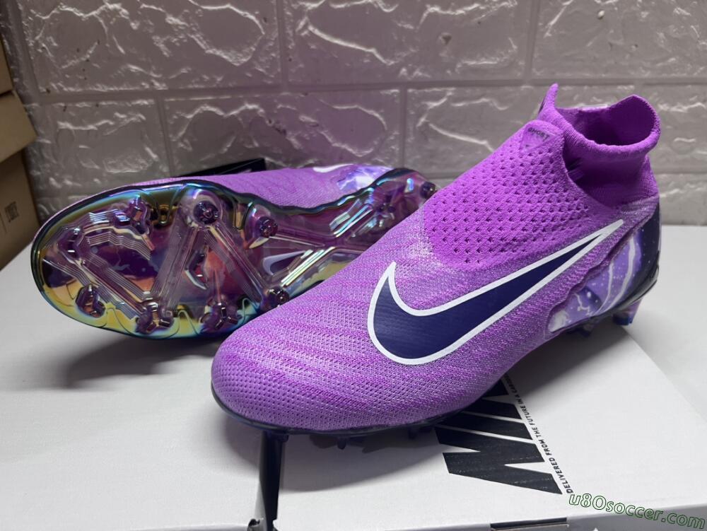 Nike Phantom GX DF Elite FG Firm Ground Soccer Cleats - Purple/Black/White/Gold