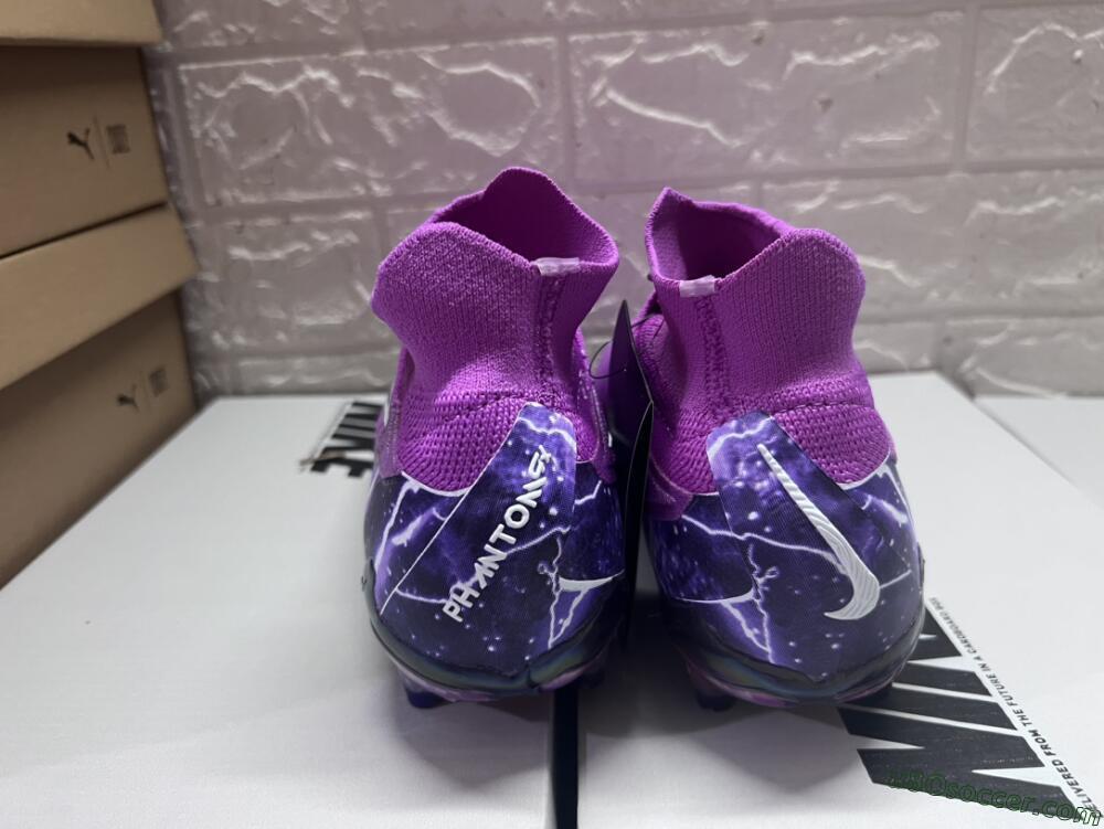 Nike Phantom GX DF Elite FG Firm Ground Soccer Cleats - Purple/Black/White/Gold