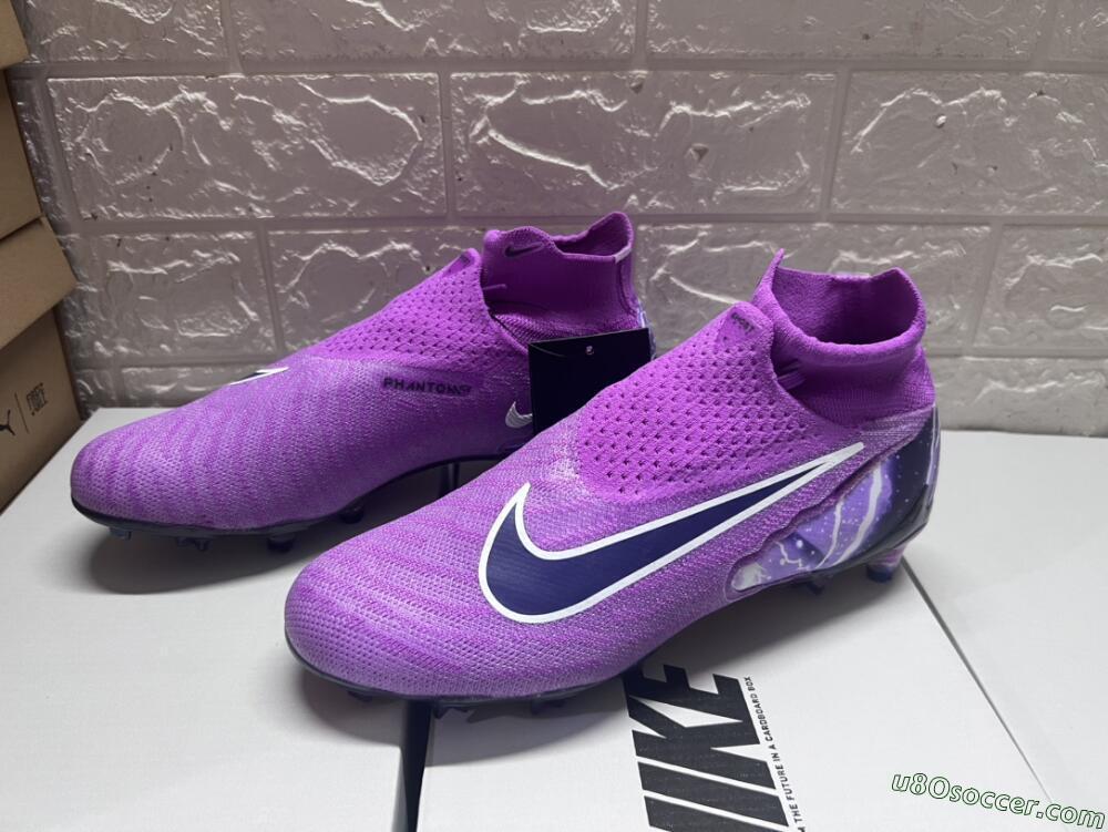 Nike Phantom GX DF Elite FG Firm Ground Soccer Cleats - Purple/Black/White/Gold