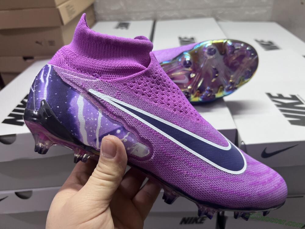 Nike Phantom GX DF Elite FG Firm Ground Soccer Cleats - Purple/Black/White/Gold