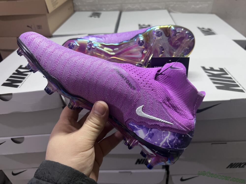 Nike Phantom GX DF Elite FG Firm Ground Soccer Cleats - Purple/Black/White/Gold