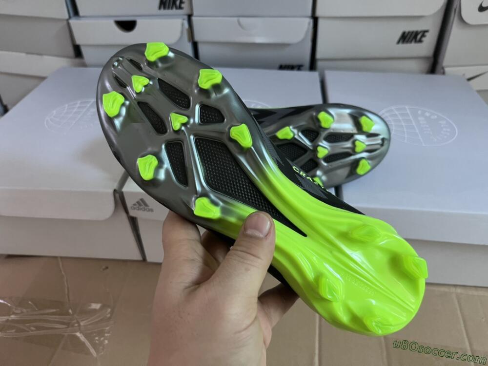 Adidas x Crazyfast.1 FG Firm Ground Soccer Cleats - Black/Green