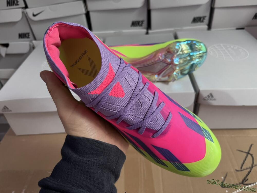 Adidas X Speedportal .1 2022 World Cup Boots FG Firm Ground Soccer Cleats - Pink/Purple/Blue/Green