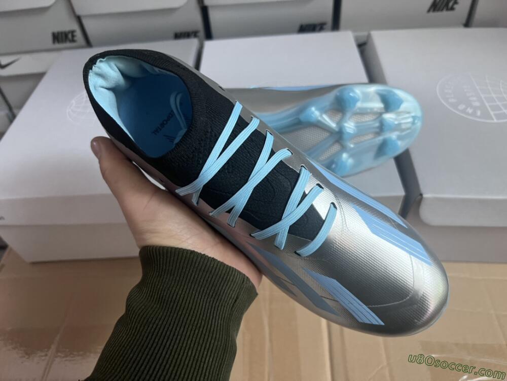 Adidas X Speedportal.1 FG Firm Ground Soccer Cleats - Grey/Blue/Black