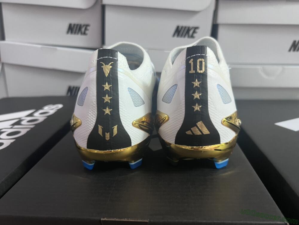 Adidas X Crazyfast.1 FG Firm Ground Soccer Cleats - White/Blue/Gold