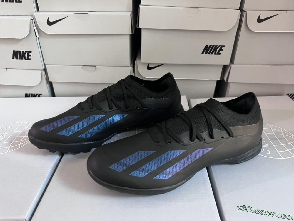 Adidas X Crazyfast.1 TF Artificial Turf Soccer Shoes - Black/Blue