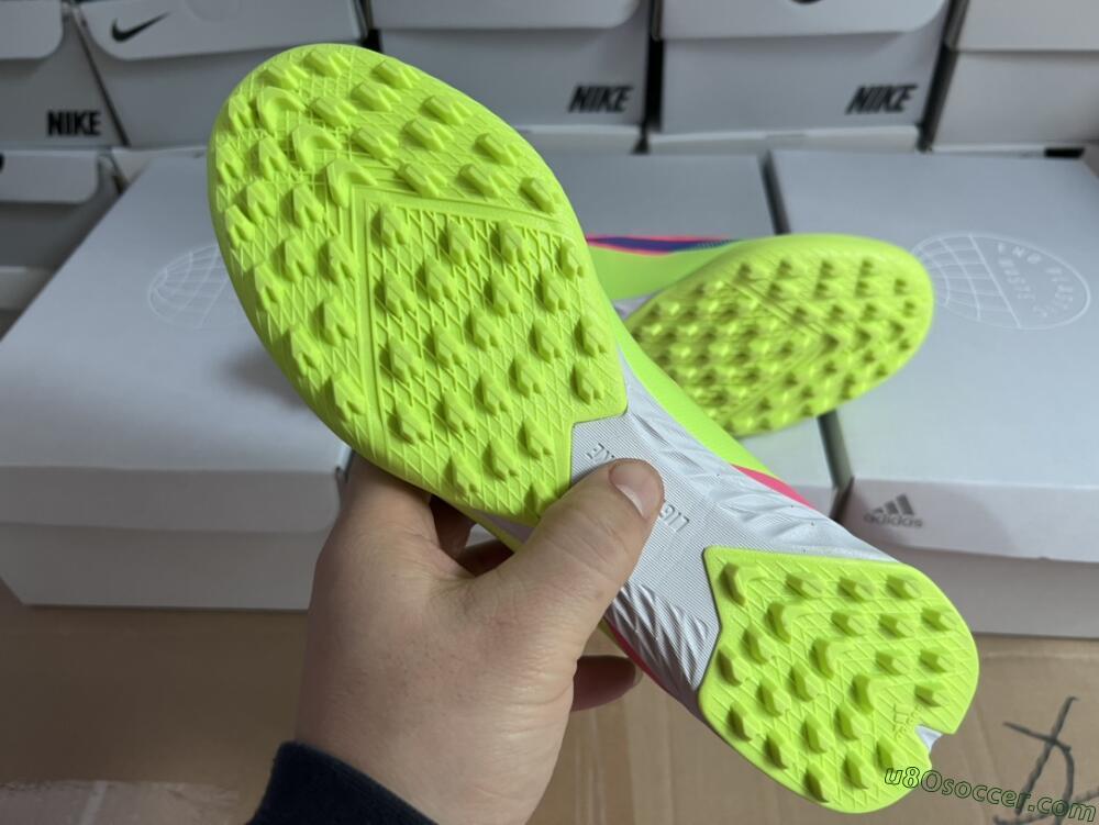 Adidas X Crazyfast.1 TF Artificial Turf Soccer Shoes - Pink/Purple/Blue/Green