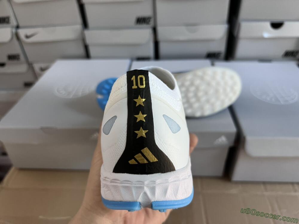 Adidas X Crazyfast.1 TF Artificial Turf Soccer Shoes - White/Blue/Gold