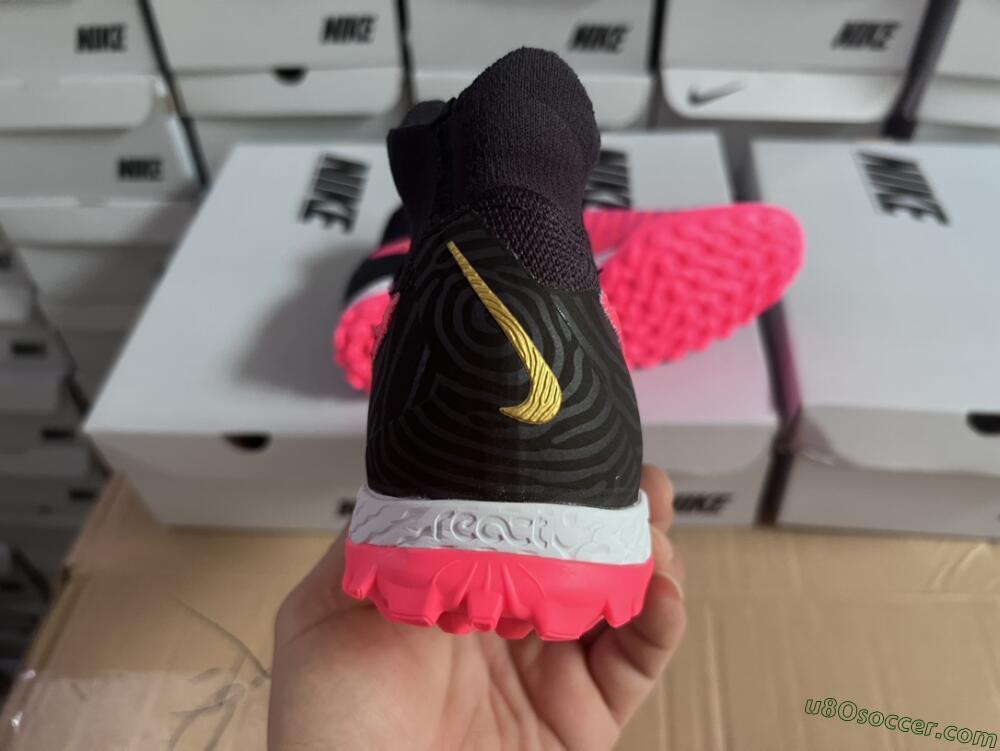 Nike Phantom GX Elite DF Link TF Artificial Turf Soccer Shoes - Pink/Gold/White/Black