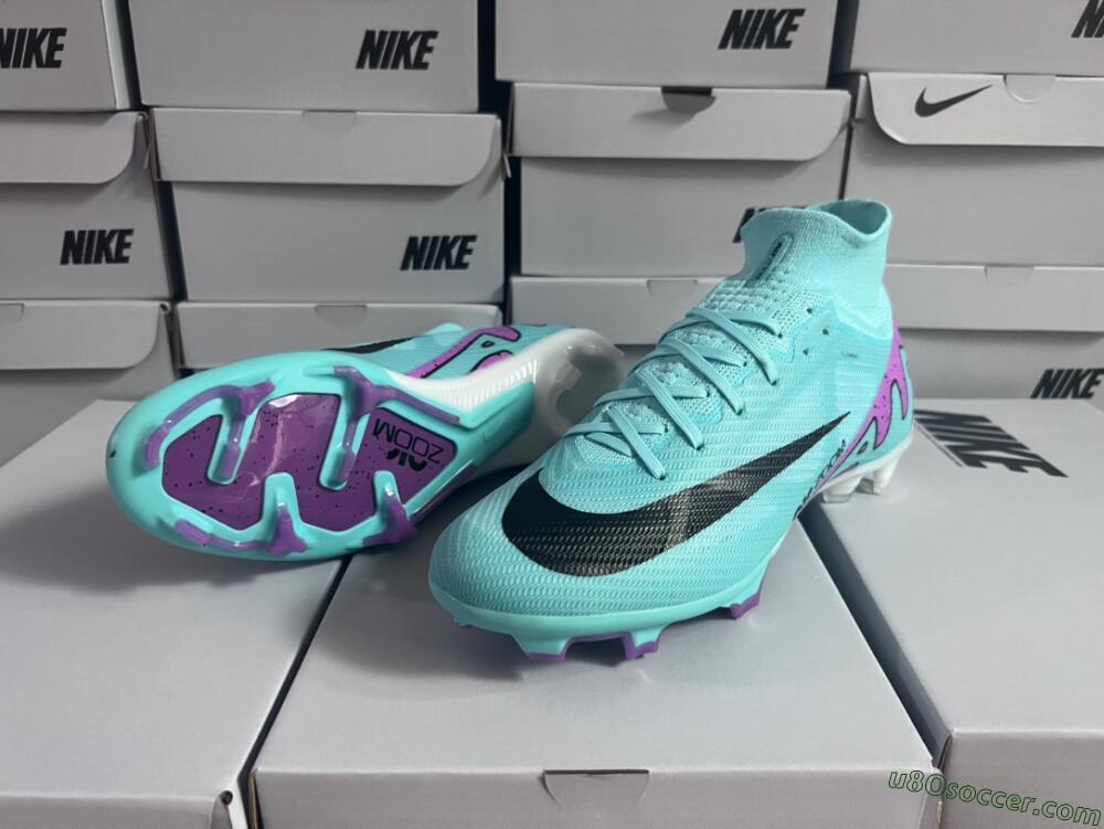 Nike Air Zoom Mercurial Superfly 9 Elite FG Firm Ground Soccer Cleats - Blue/Black/Purple