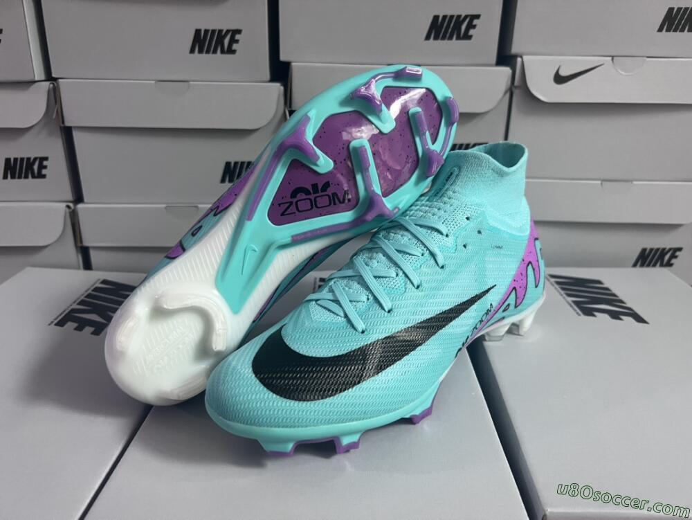 Nike Air Zoom Mercurial Superfly 9 Elite FG Firm Ground Soccer Cleats - Blue/Black/Purple