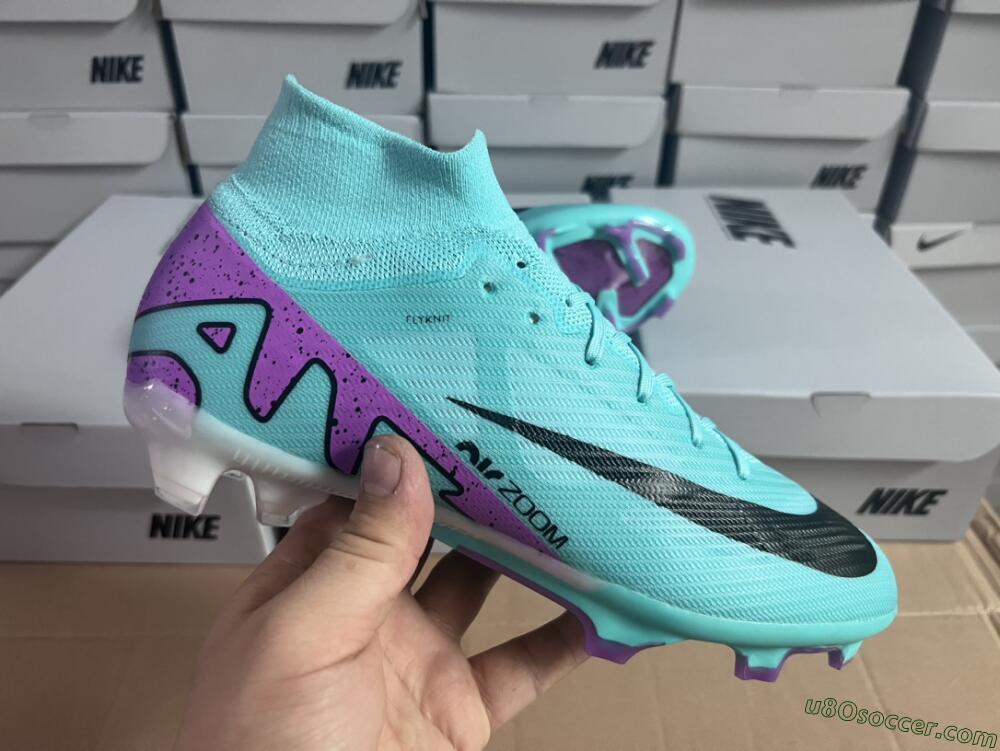 Nike Air Zoom Mercurial Superfly 9 Elite FG Firm Ground Soccer Cleats - Blue/Black/Purple