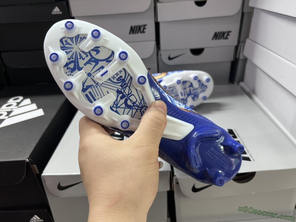 Nike Air Zoom Mercurial Superfly 9 Elite AG Artificial Grass Soccer Cleats - Blue/White