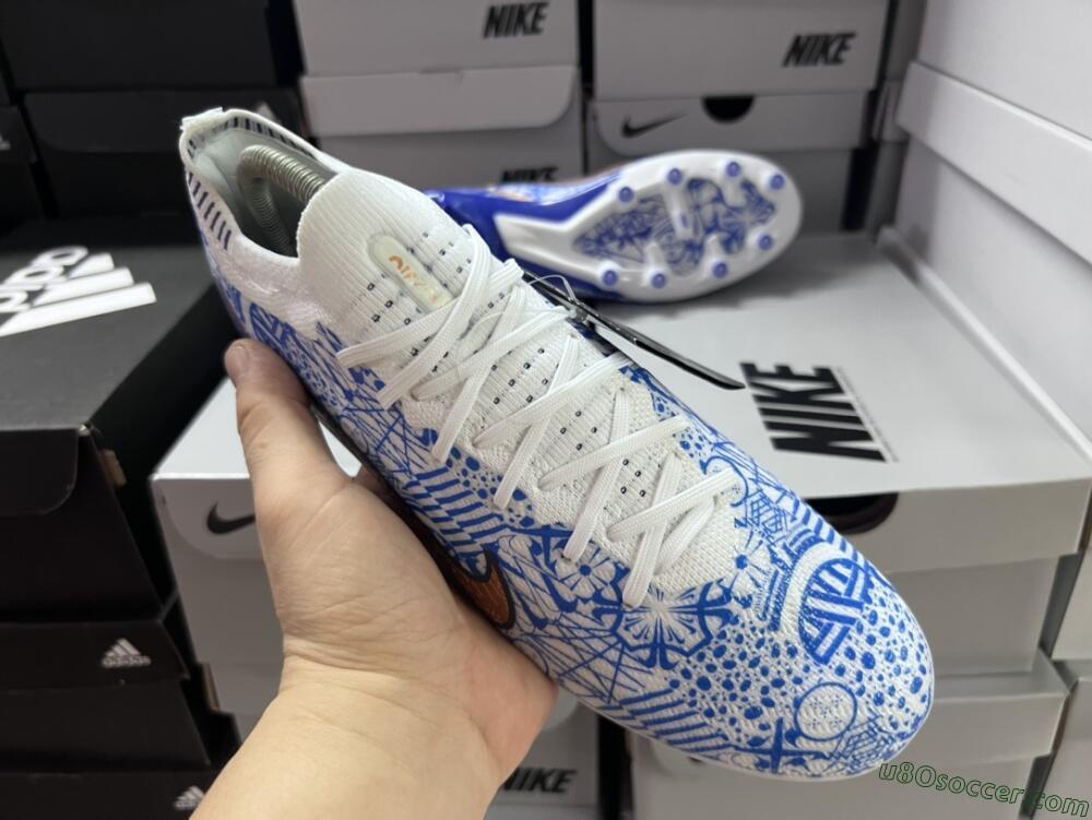 Nike Air Zoom Mercurial Vapor 15 Elite AG Artificial Grass Soccer Cleats - Blue/White