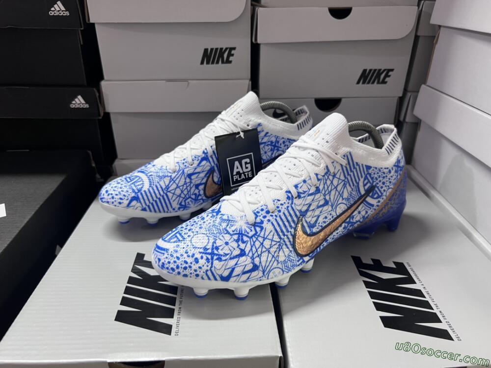 Nike Air Zoom Mercurial Vapor 15 Elite AG Artificial Grass Soccer Cleats - Blue/White