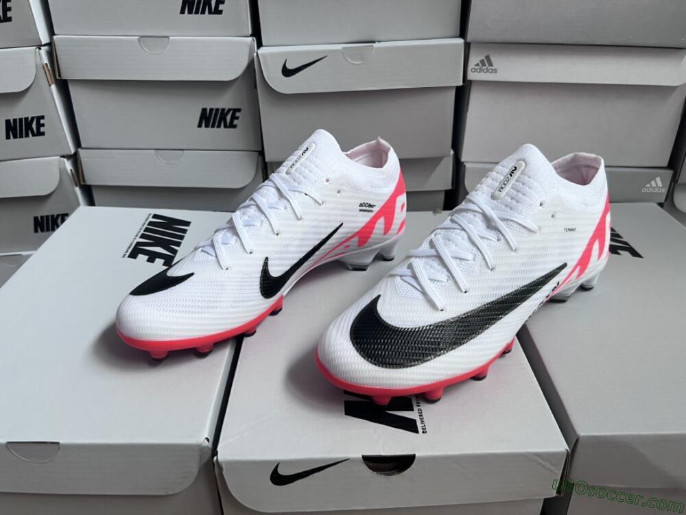 Nike Air Zoom Mercurial Vapor 15 Elite AG Artificial Grass Soccer Cleats - White/Black/Red