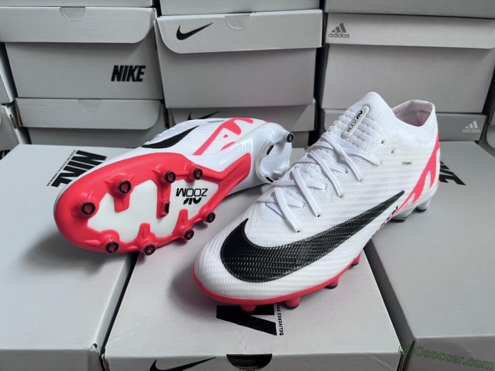 Nike Air Zoom Mercurial Vapor 15 Elite AG Artificial Grass Soccer Cleats - White/Black/Red