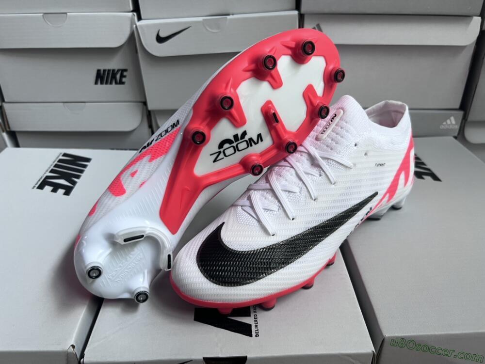 Nike Air Zoom Mercurial Vapor 15 Elite AG Artificial Grass Soccer Cleats - White/Black/Red