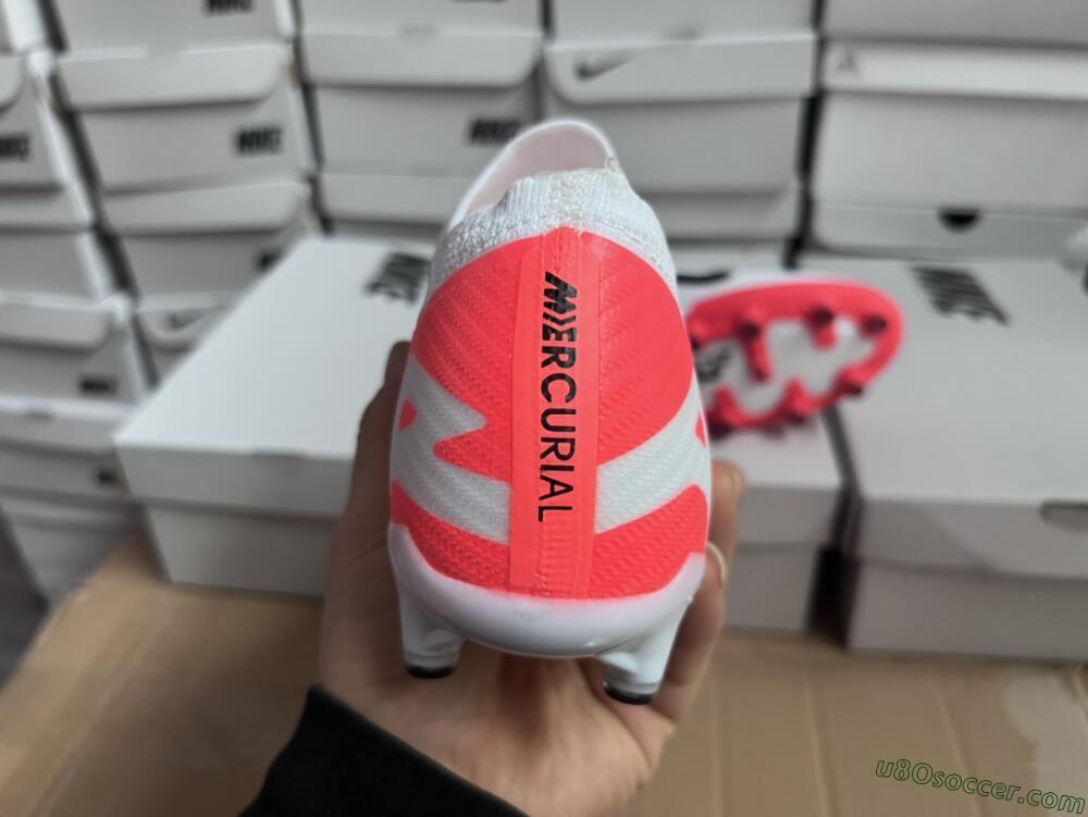 Nike Air Zoom Mercurial Vapor 15 Elite AG Artificial Grass Soccer Cleats - White/Black/Red