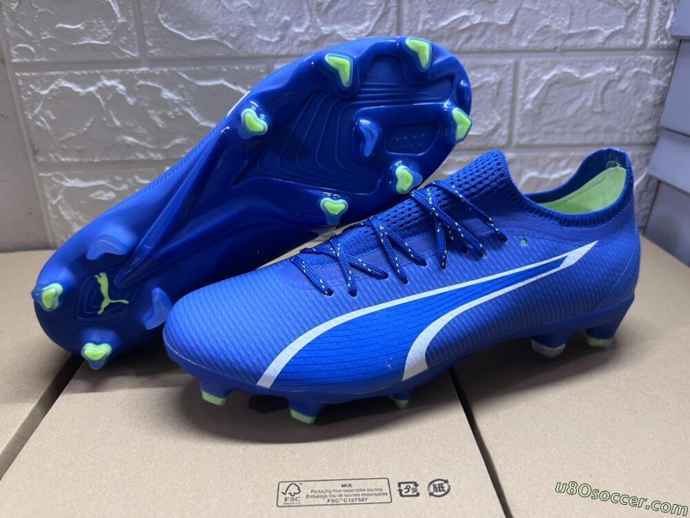 Puma Ultra Ultimate FG Firm Ground Soccer Cleats - Blue/White/Yellow