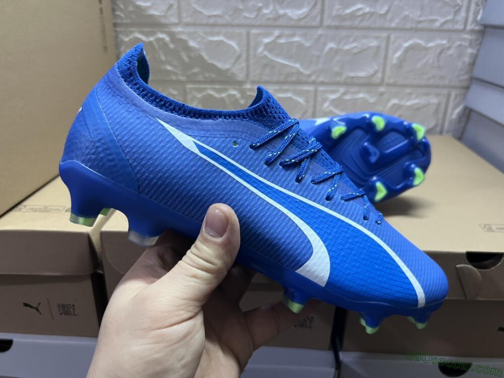 Puma Ultra Ultimate FG Firm Ground Soccer Cleats - Blue/White/Yellow