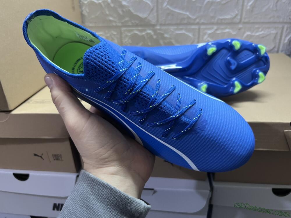 Puma Ultra Ultimate FG Firm Ground Soccer Cleats - Blue/White/Yellow