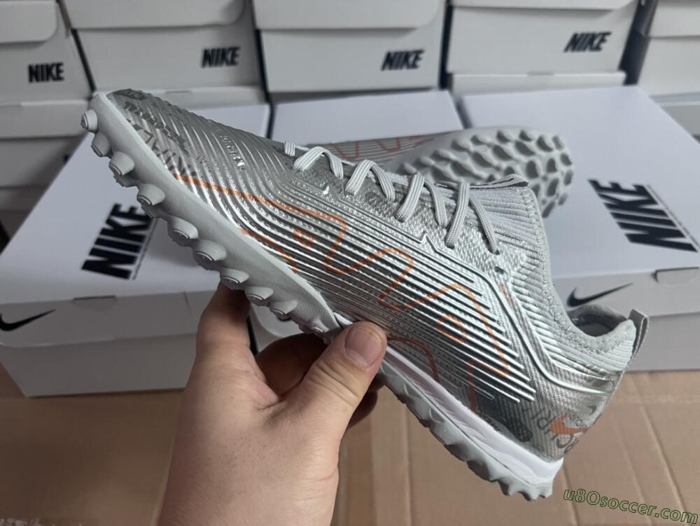 Nike Air Zoom Mercurial Vapor 15 Pro TF Artificial Turf Soccer Shoes - Silver/Gold/Black