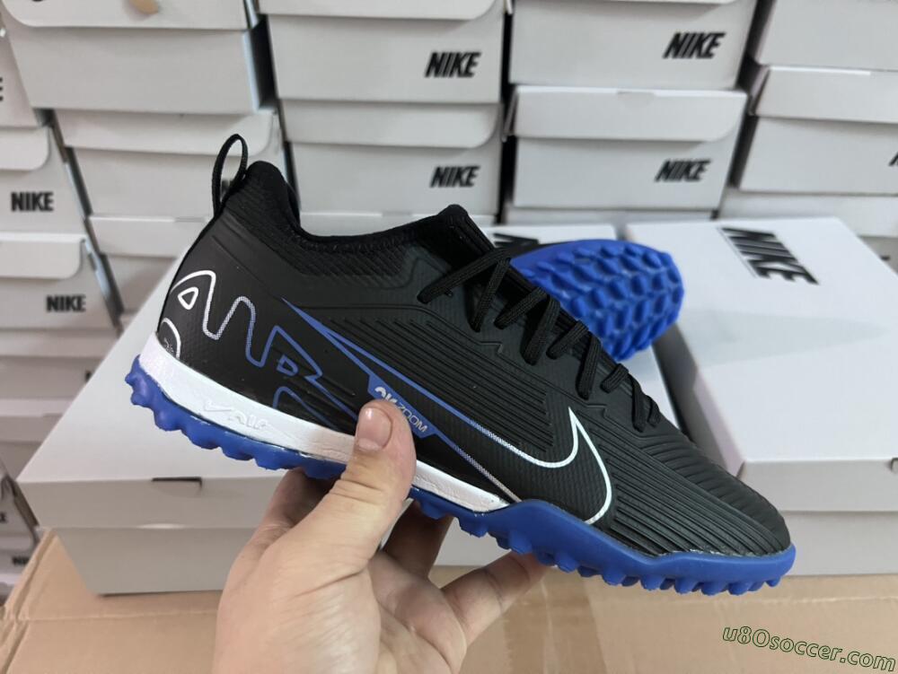 Nike Air Zoom Mercurial Vapor 15 Pro TF Artificial Turf Soccer Shoes - Black/White/Blue
