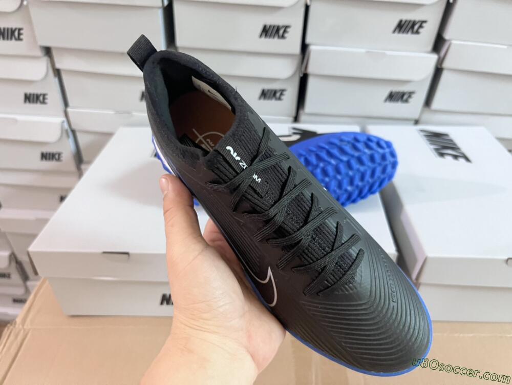 Nike Air Zoom Mercurial Vapor 15 Pro TF Artificial Turf Soccer Shoes - Black/White/Blue